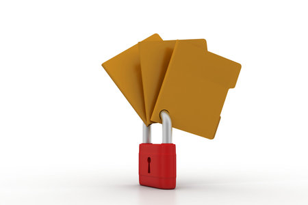 Confidential files  Padlock on folder