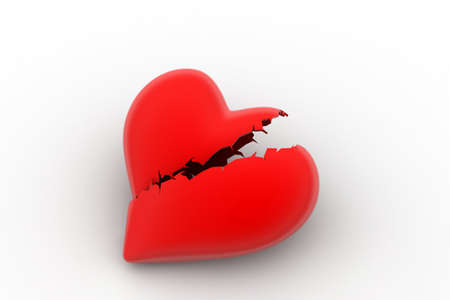 Broken heart sign, loss of love conceptの写真素材