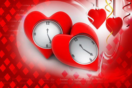 Clock with hearts