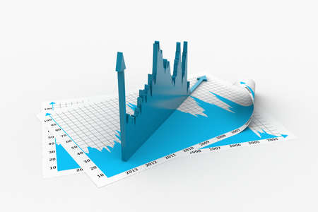 Business growth graph and chartの写真素材