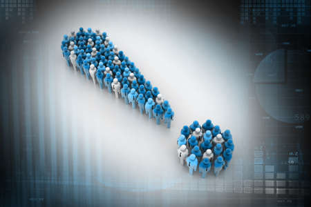 exclamation mark made from colorful 3d peopleの写真素材