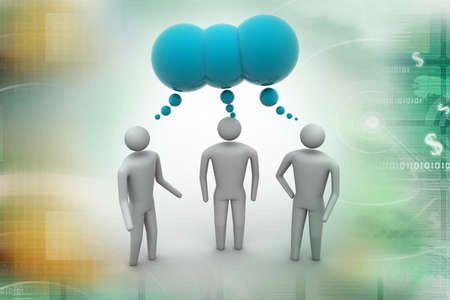 3d people  and speech bubblesの写真素材