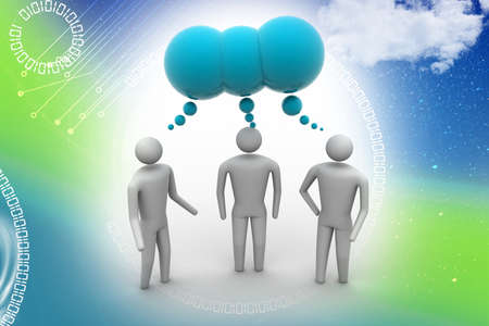3d people  and speech bubblesの写真素材