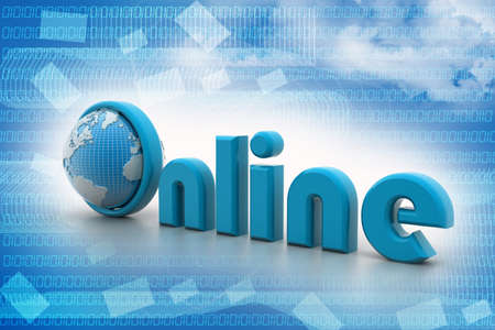 On-line illustration with globe  の写真素材