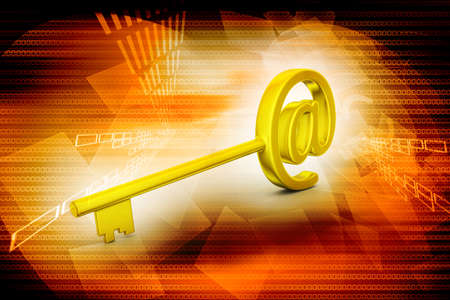 Key with at the rate symbolの写真素材