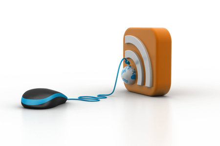 computer mouse with RSS icon