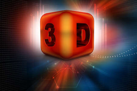 Red abstract cubesの写真素材