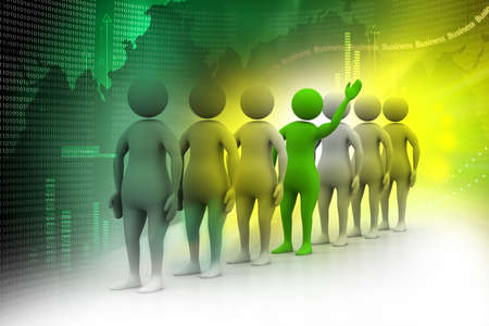 3d people in queueの写真素材