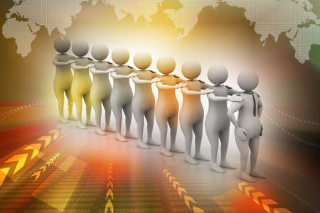 3d people in queueの写真素材