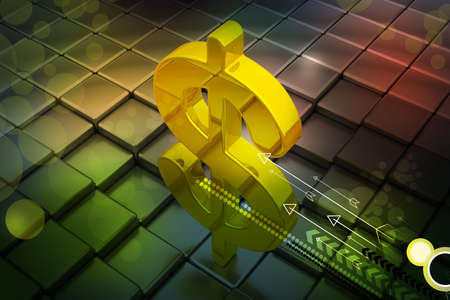 Golden dollar signの写真素材