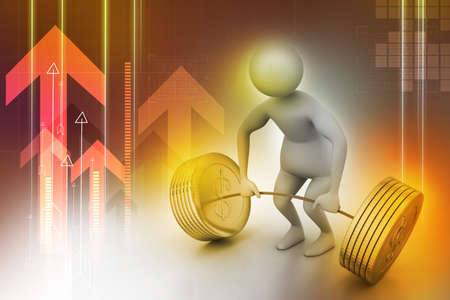 3d man lifting weights  の写真素材
