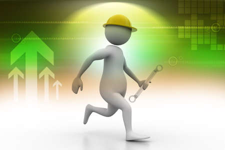 repairman with a spannerの写真素材