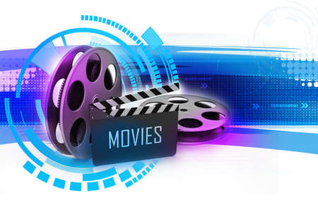 Film Reels and Clapper boardの写真素材