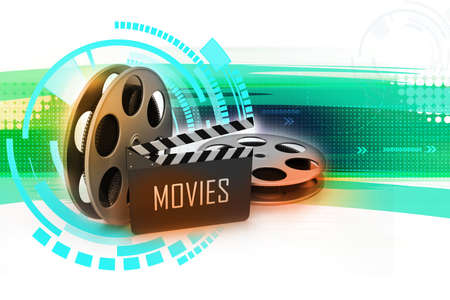 Film Reels and Clapper boardの写真素材
