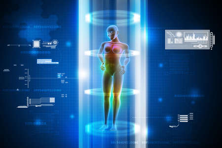 Female human body chargingの写真素材