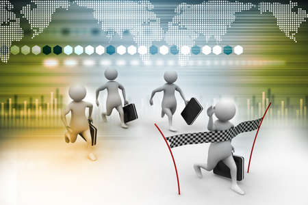 Business man reaching the finishing lineの写真素材