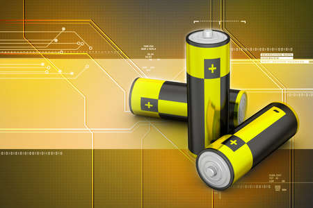 Batteries in  backgroundの写真素材