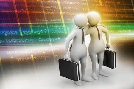 Two business people with briefcaseの写真素材