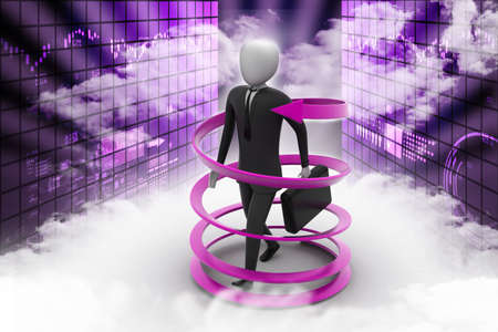3d man business success conceptの写真素材
