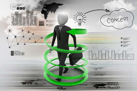 3d man business success concept