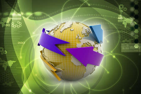 Earth with arrow circle aroundの写真素材