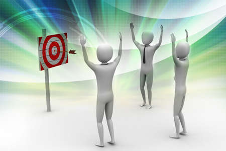 persons with a target and arrowsの写真素材