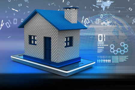 home with smart phone
