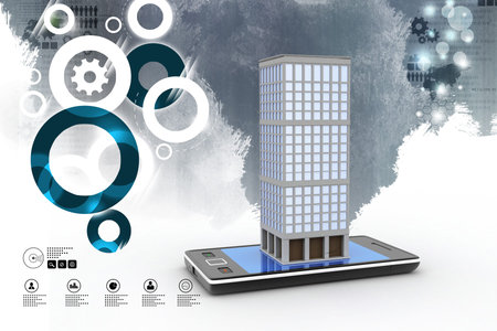smart phone with real estate concept