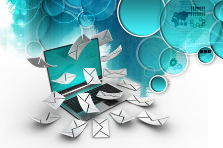     E-mail concept  Modern Laptop and envelope
