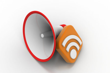 Bull horn with rss sign