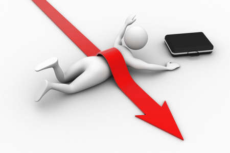 Business man in loss of businessの写真素材