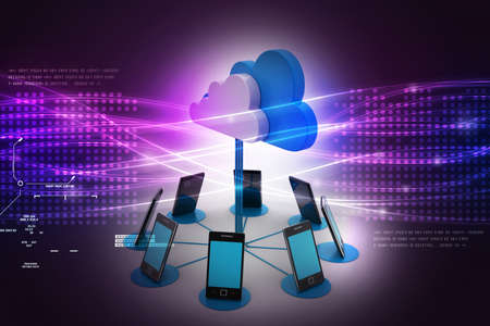 Concepts cloud computing devicesの写真素材