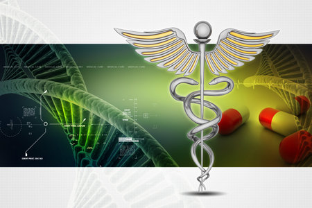 caduceus medical symbolの写真素材