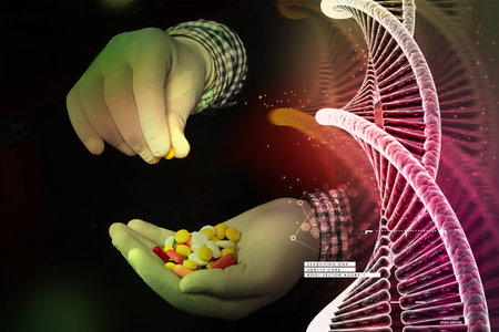 doctor holding in hands pills