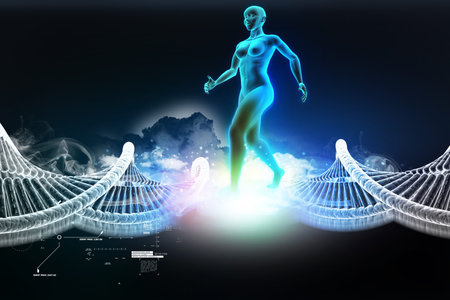 woman female human body with dnaの写真素材