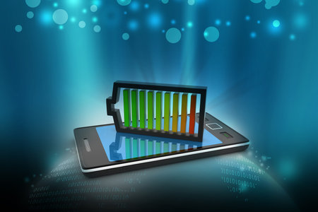 Smart phone charging with batteryの写真素材