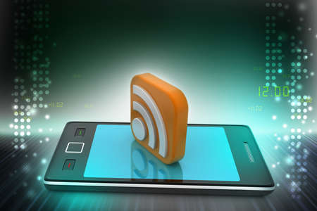 Smart phone with rss signの写真素材