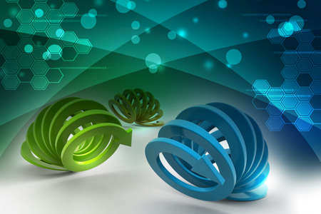 Spiral and curved arrowsの写真素材