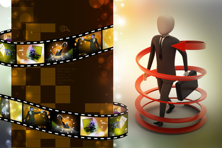 3d man business success concept