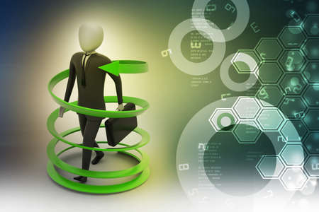 3d man business success conceptの写真素材