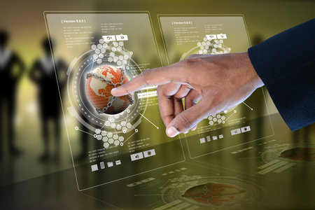 Smart hand showing futuristic technology