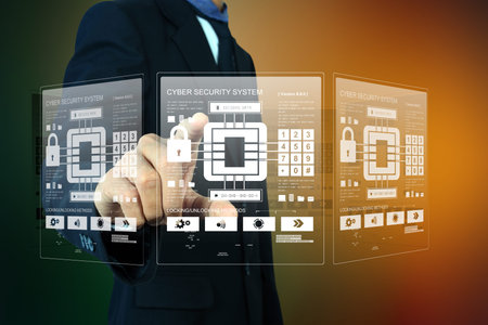 Smart hand showing futuristic technologyの写真素材