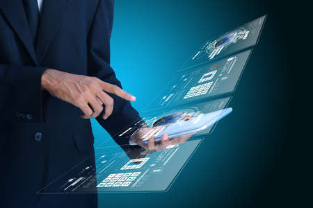 Smart hand showing futuristic technologyの写真素材