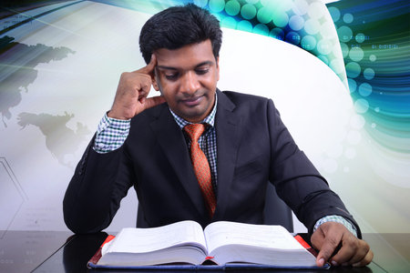 Business man with bookの写真素材