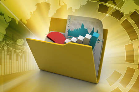 Financial graph in file folderの写真素材