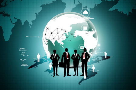 business people with briefcaseの写真素材