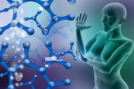 young woman touching her painful elbowの写真素材