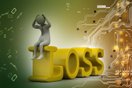 Business man in loss
