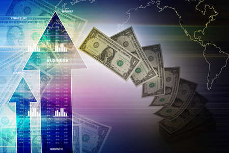 pile of US federal reserve notesの写真素材