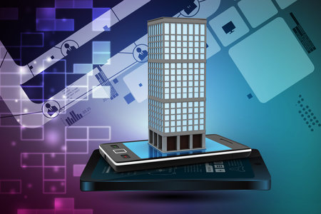 smart phone with real estate concept